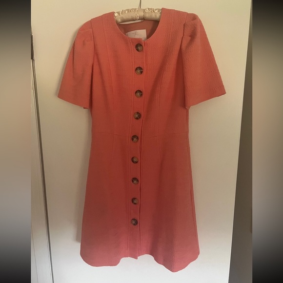 GAL MEETS GLAM Kathleen Salmon Boucle Dress - Picture 3 of 3